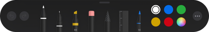 The iPad’s markup toolbar in Camo Studio for iPad