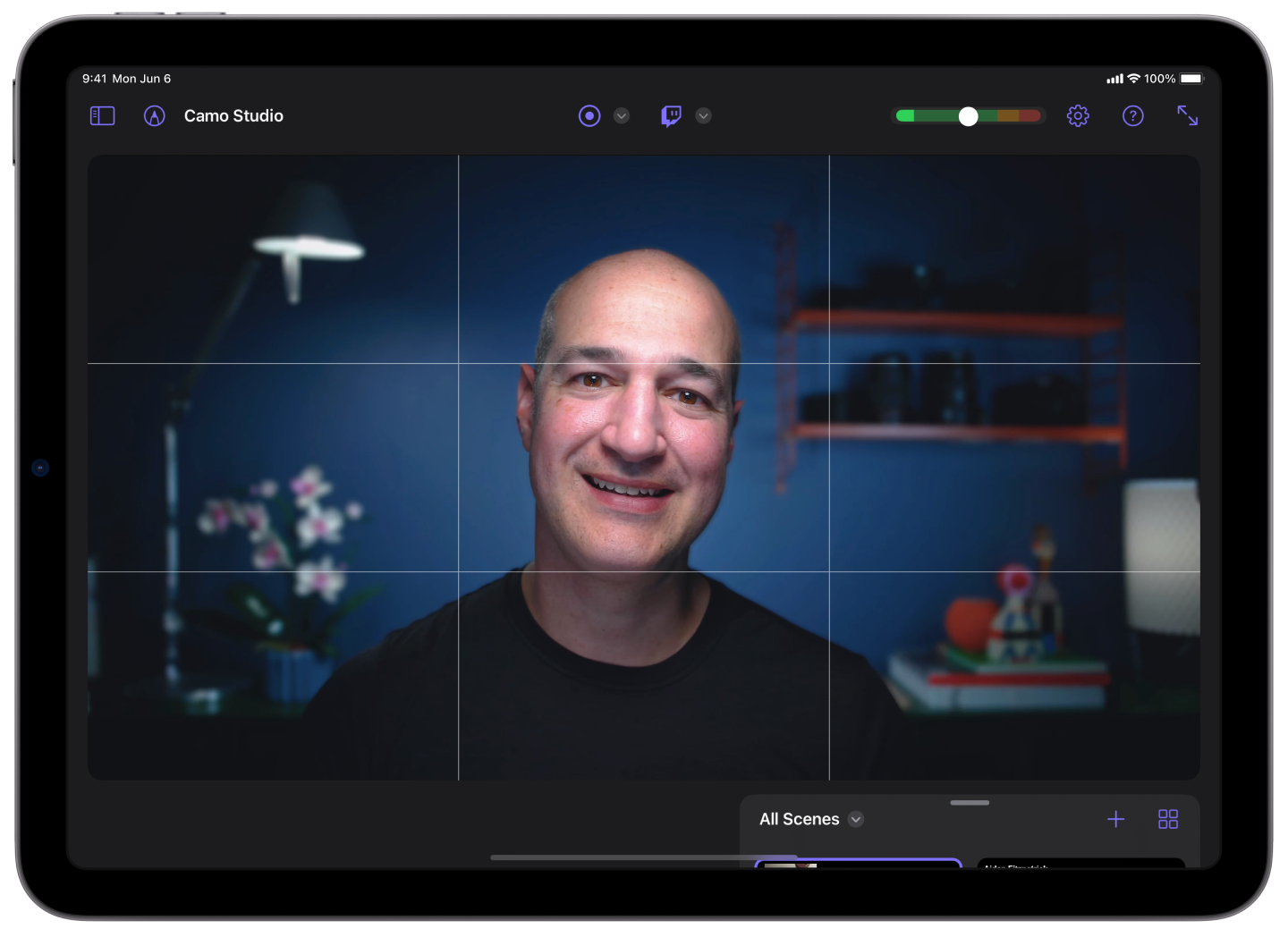 Monitoring video from a camera using Camo Studio for iPad
