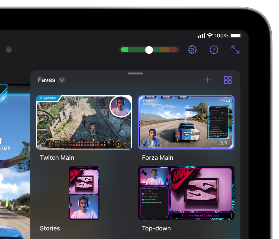 Overview of scenes in Camo Studio for iPad